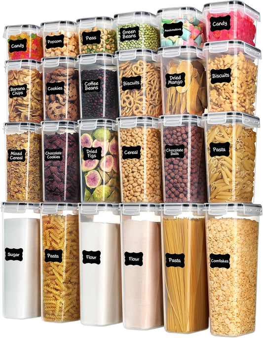 24-piece set in 4 sizes: 6 tall (2.5 qt), 6 large (1.8 qt), 6 medium (1.5 qt), 6 small (0.7 qt)