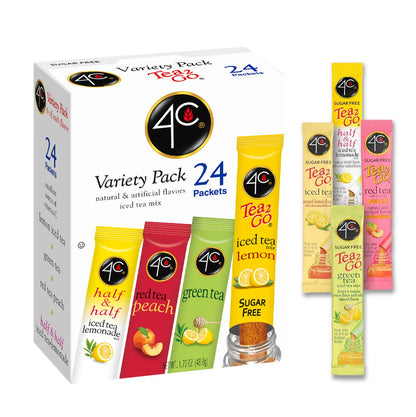 24 single-serve powder stick packets for on-the-go use