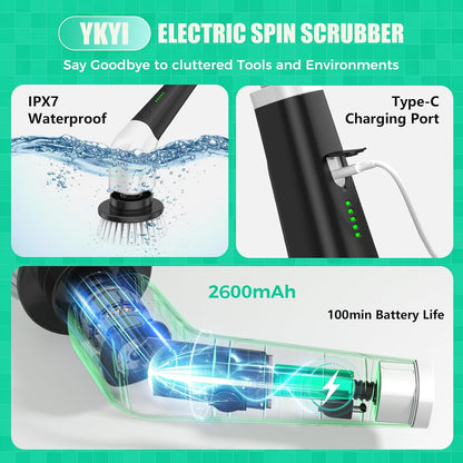 2600mah rechargeable battery with up to 100 minutes runtime and type-c charging