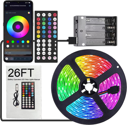 26ft rgb led strip with cuttable segments every 3 leds