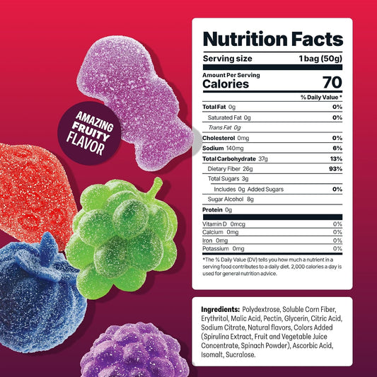 26g high-fiber formulation with 3g low sugar