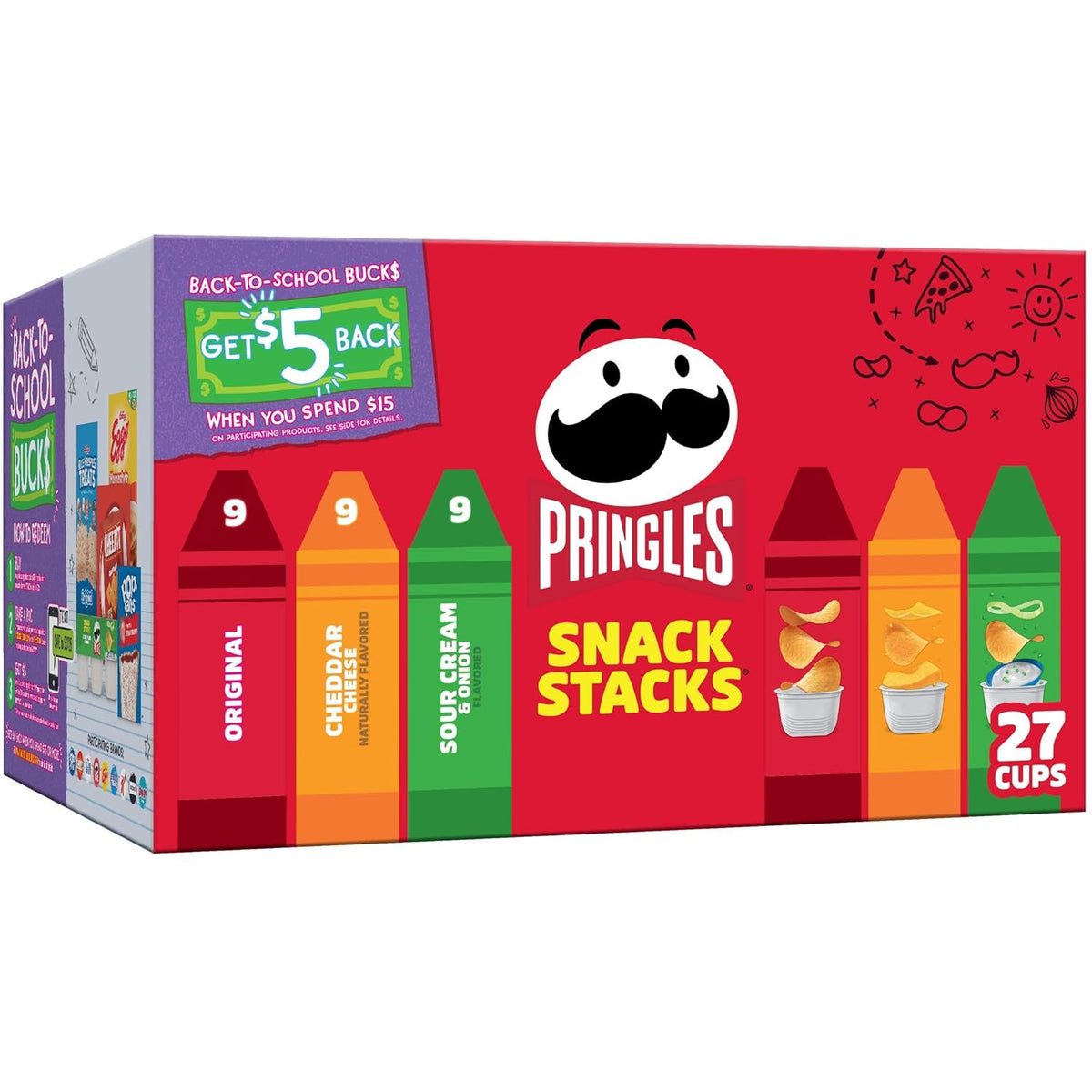 27 individual 0.71oz snack stacks cups totaling 19.3oz per box