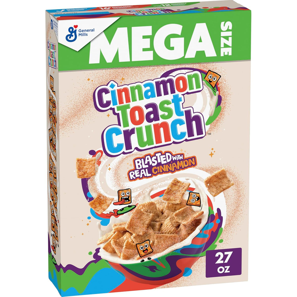 27 oz mega-size cardboard box sized for families and frequent snackers