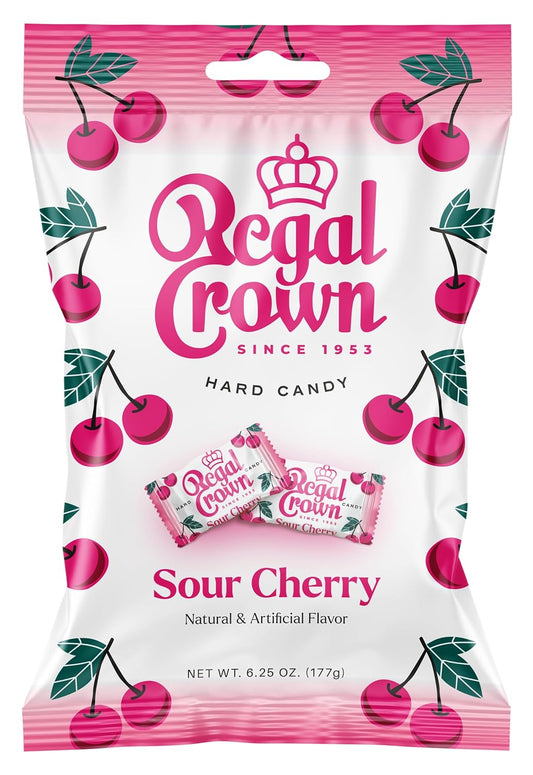 28 individually wrapped pieces per 6.25oz peg bag with branded regal crown wrapper