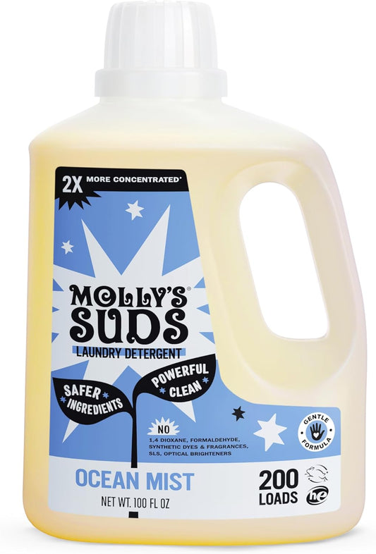 2x concentrated liquid formula yielding up to 200 loads per 100 oz bottle