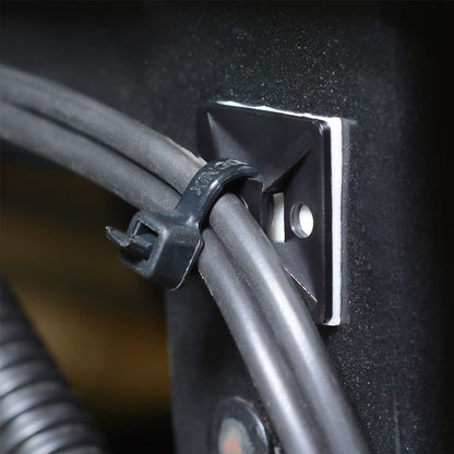 3/4-inch square mount footprint paired with 8-inch zip ties