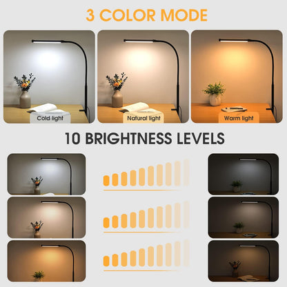 3 color temperatures (2700k warm / 4500k warm white / 6500k cool) and 10 brightness levels