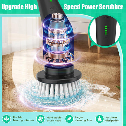 3-length adjustable stainless steel handle from 12 to 43.3 inches, detachable for handheld use