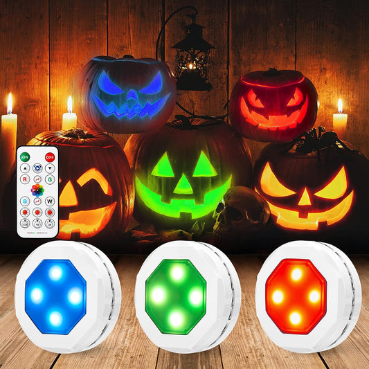 3-pack of rgb led puck lights delivering 80 lumens each at 1 watt