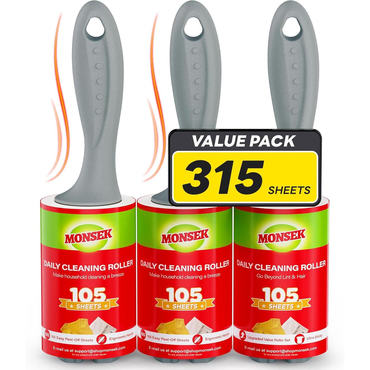 3 reusable handles with auto-locking reel design for secure fit