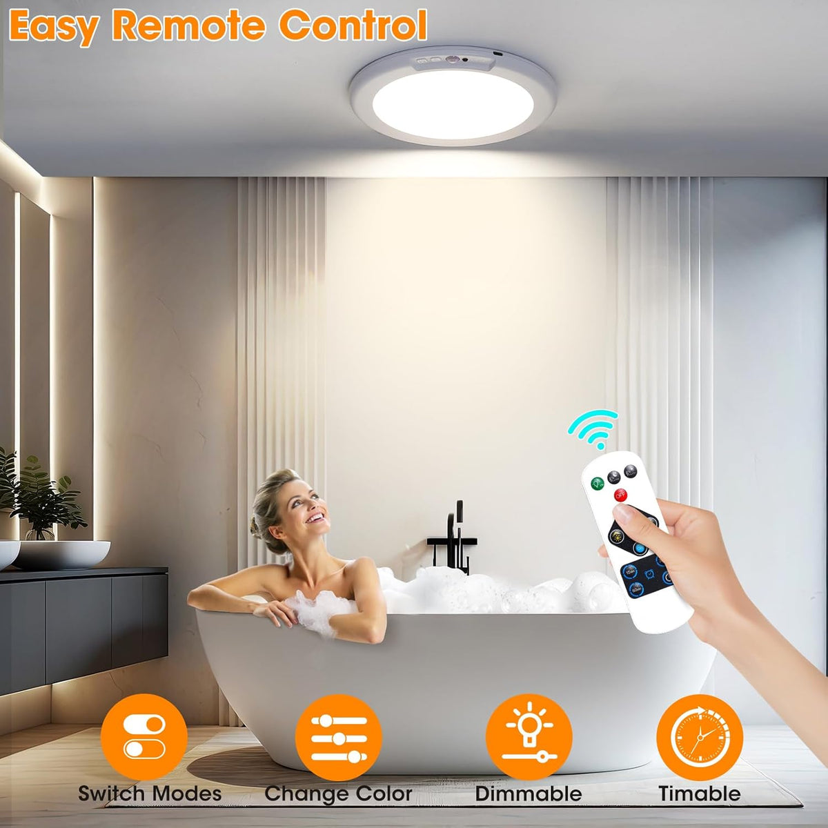 3 selectable color temperatures (3000k warm / 4000k natural / 6000k cool white) plus 10-step dimming