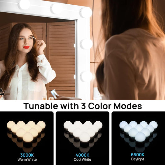 3 tunable color temperatures: 3000k warm white, 4000k cool white, 6500k daylight