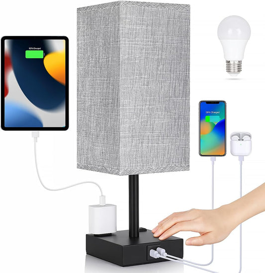 3-way touch dimming (low/medium/high) via base-mounted sensor