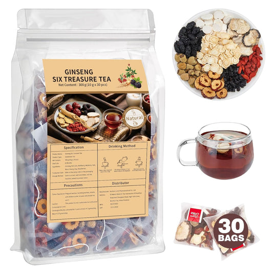 30 individually sealed herbal tea bags (10g per bag) for freshness and portability