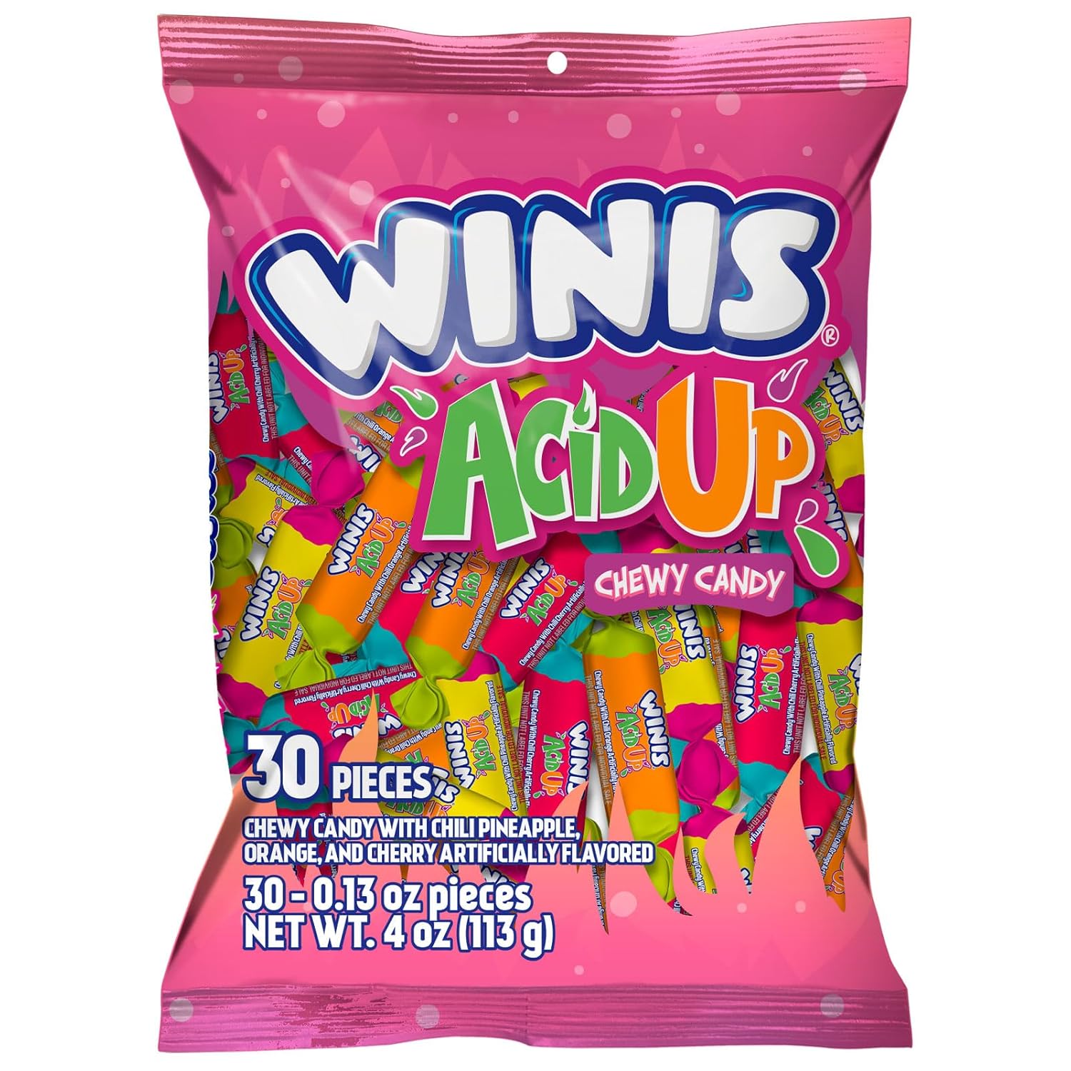 30 individually wrapped chewy taffy pieces per bag (4 oz)