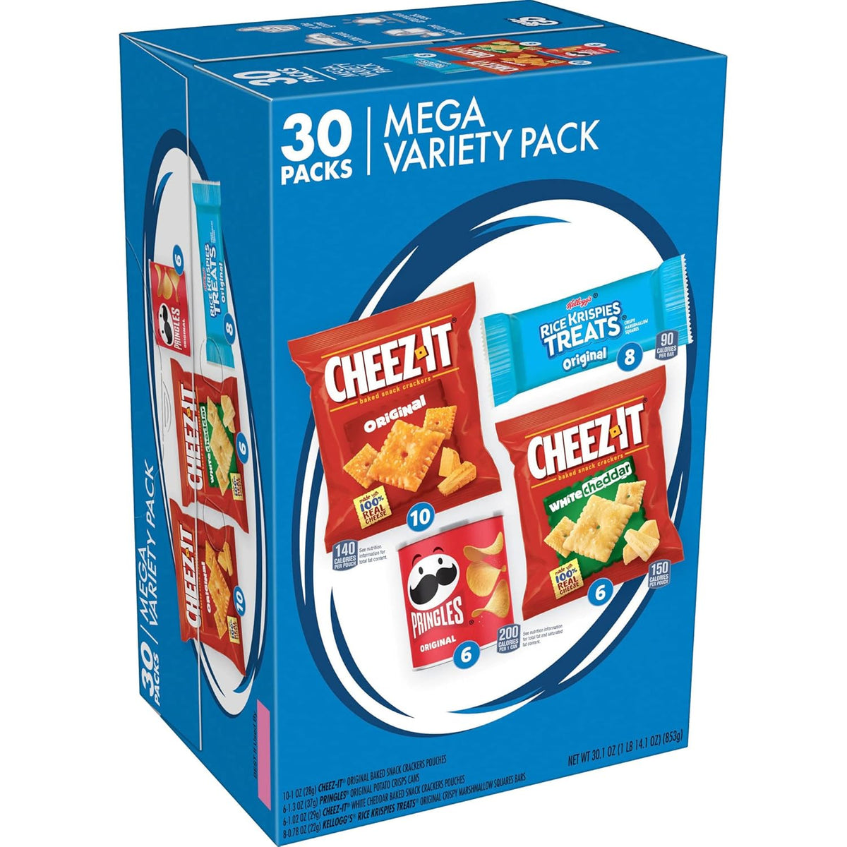 30 individually wrapped single-serve portions totaling 30.1 ounces in one reclosable box