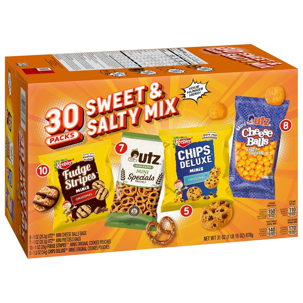 30 individually wrapped single-serve treats for grab-and-go portability