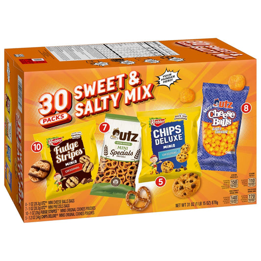 30 individually wrapped single-serve treats for grab-and-go portability