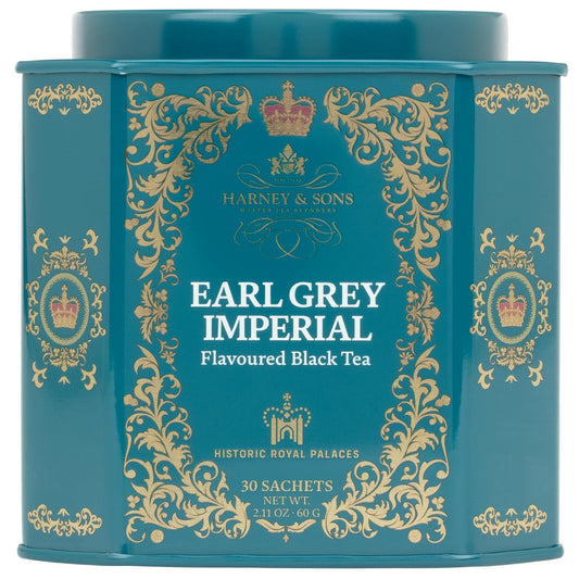 30 silken sachets per tin, each brewing a 12-ounce cup