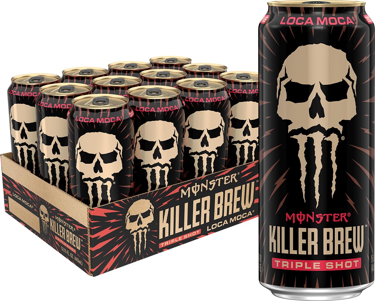 300mg caffeine per can, roughly 3x a standard cup of coffee