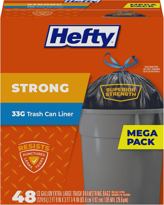 33-gallon extra-large capacity sized for standard curbside carts and oversized kitchen cans