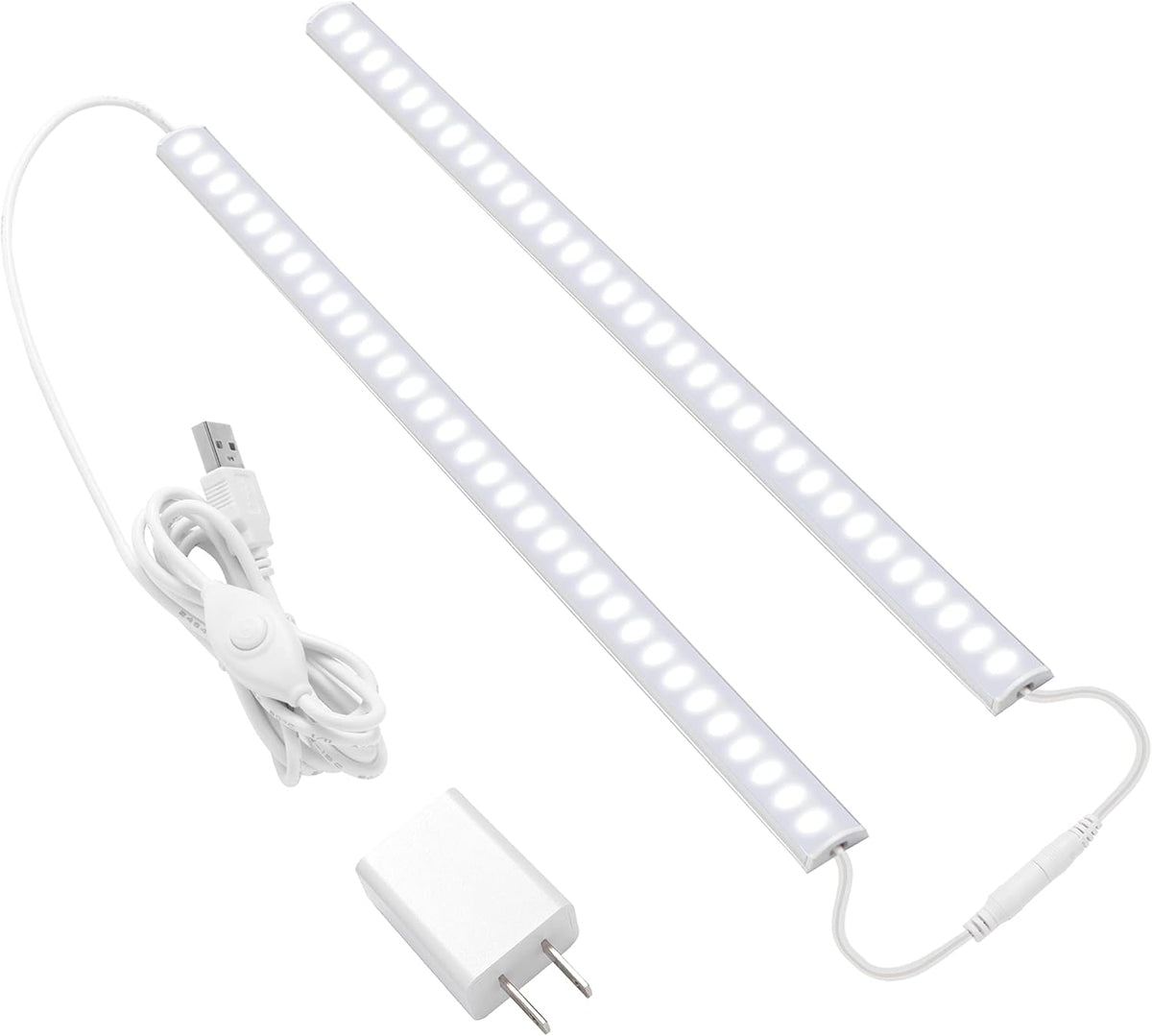 33 leds per 12-inch bar producing 400 lumens with 5v usb power input