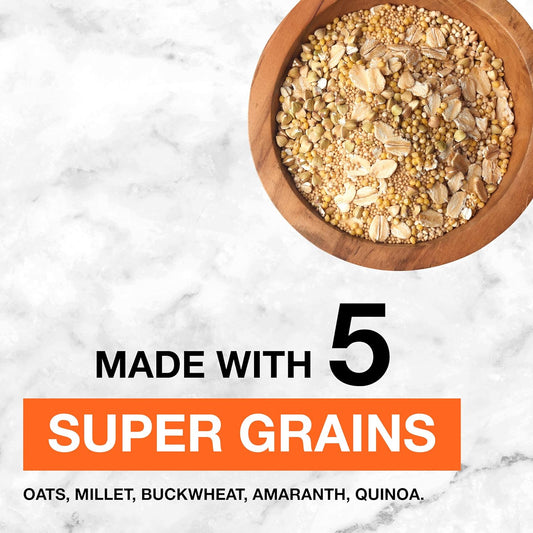 34g of whole grains per serving from five super grains blend