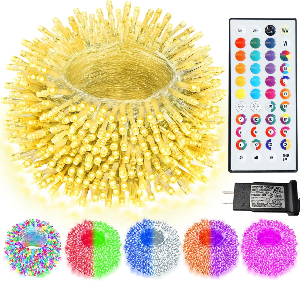 35 color options: 17 single colors plus 18 pre-set festival color combinations