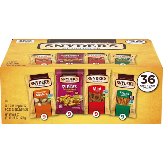 36 individually wrapped single-serve bags (9 of each flavor)