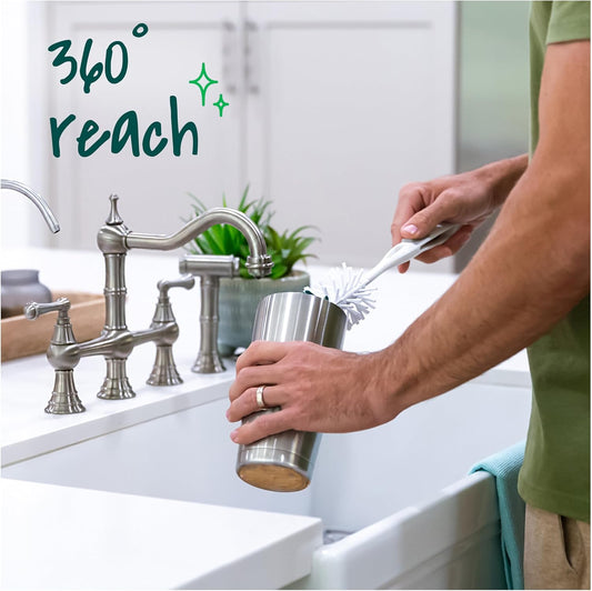 360-degree bristle coverage for fast, even cleaning