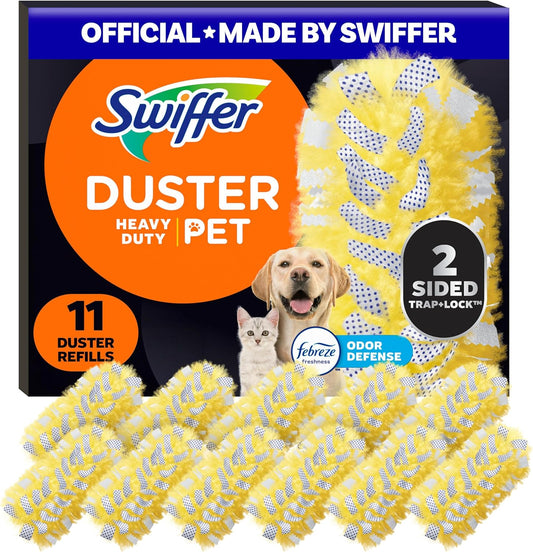 360-degree duster head with thousands of fluffy, specially coated fibers for multi-directional dust capture