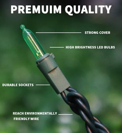 360-degree sparkling glow available in multi, warm white, cool white, red, blue, green, yellow, and dual-color options