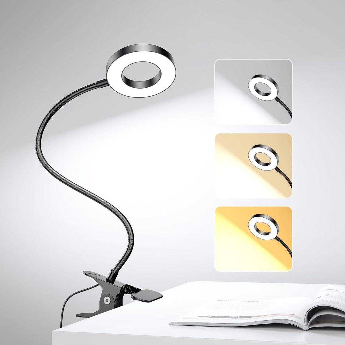 360° flexible metal gooseneck arm for precise light direction