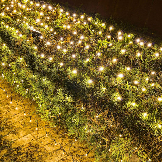 360-led net mesh layout covering 12ft x 5ft (or 9.8ft x 6.6ft in smaller variants)