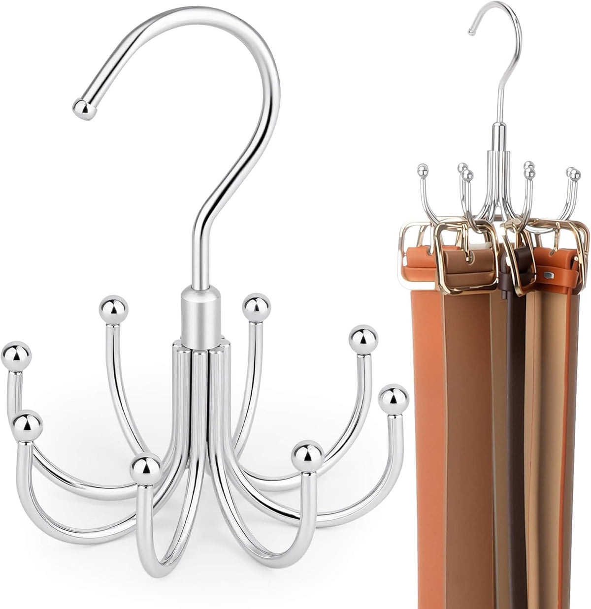 360° rotating hanger mechanism for full belt visibility