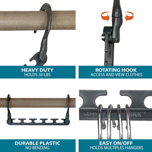 360° rotating swivel hook for full visibility and easy access