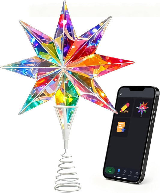 3d holographic bethlehem star with inner transparent base, 15.5 inches tall