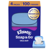 Kleenex Snap & Go Ultra Soft Facial Tissues – Leak-Resistant Clean Shield Tissues for Gym Bags and Public Outings
