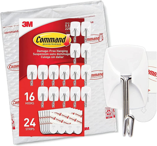 3m adhesive strips with 0.5 lb per-hook weight capacity
