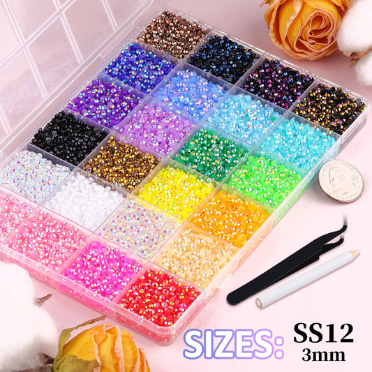 3mm flatback jelly multicolor gems with ab coating for light-refracting sparkle