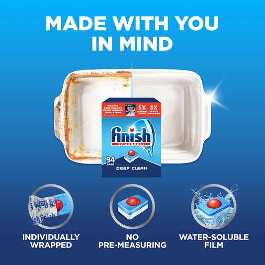 3x concentrated cleaning power vs. regular finish powder