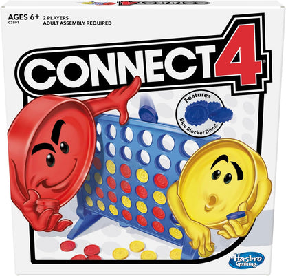 4 blue blocker discs that lift or block opponent checkers