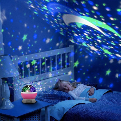 4-button push-button controls for night light, color change, and spin functions