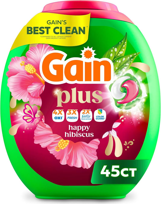 4-in-1 cleaning formula: oxi boosters, febreze odor defense, freshness capsules, and color guard