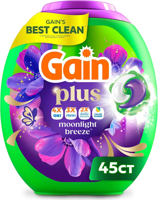 4-in-1 cleaning formula: oxi stain fighters, febreze odor defense, freshness boosters, and color guard