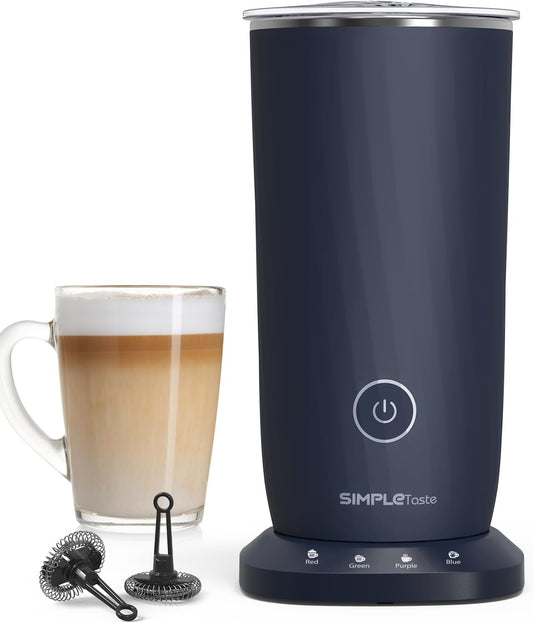 4-in-1 multifunction: warm dense foam, warm airy foam, cold foam, and milk warming to ~150°f