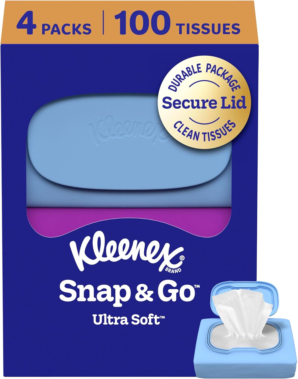 4 packs per order, 25 tissues per pack (100 tissues total); 9-pack variant also available for value buyers