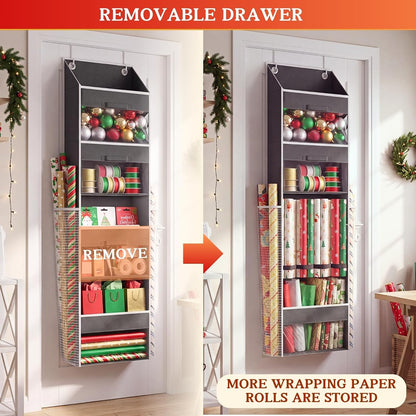 4 spacious vertical tiers plus 2 large side pockets for expanded storage