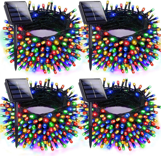 4 strings totaling 132 feet with 400 super-bright multicolor leds on green wire