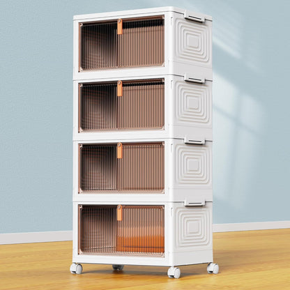 4-tier stackable design with 23qt to 102qt capacity variants
